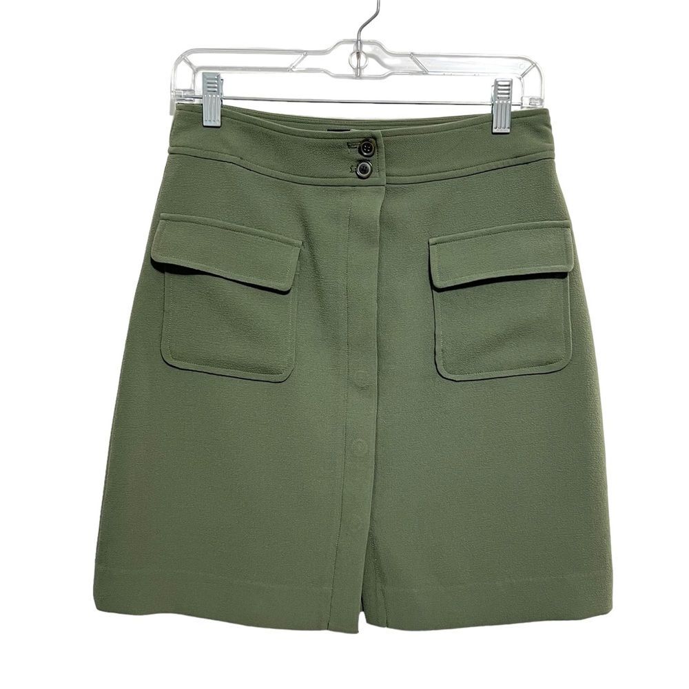 Banana Republic Olive Green Crepe Military Skirt Size 4